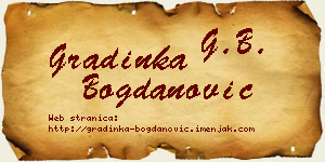 Gradinka Bogdanović vizit kartica